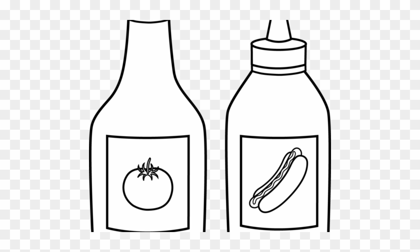 484 X 550 - Ketchup Clipart Black And White #1128571