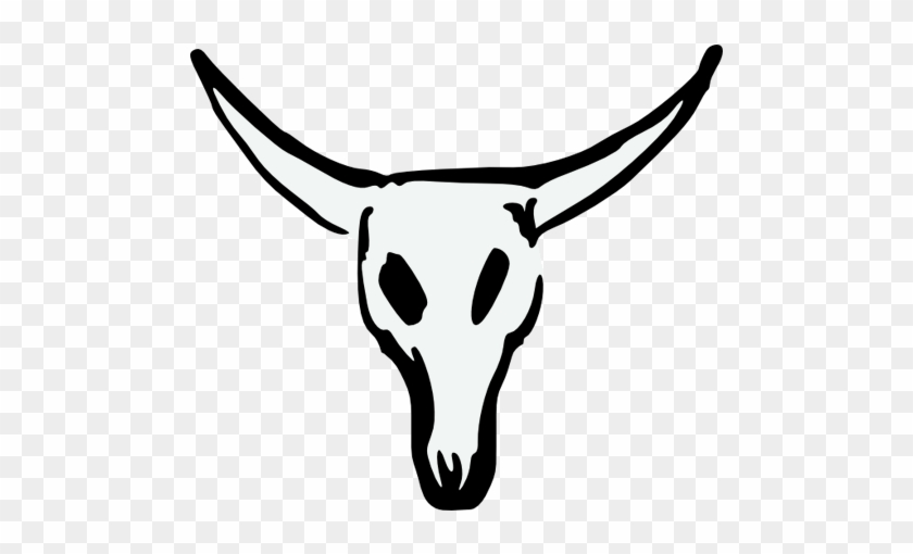 Cow Skull Longhorn Drawing Large - Cow Skull Clipart #1128926