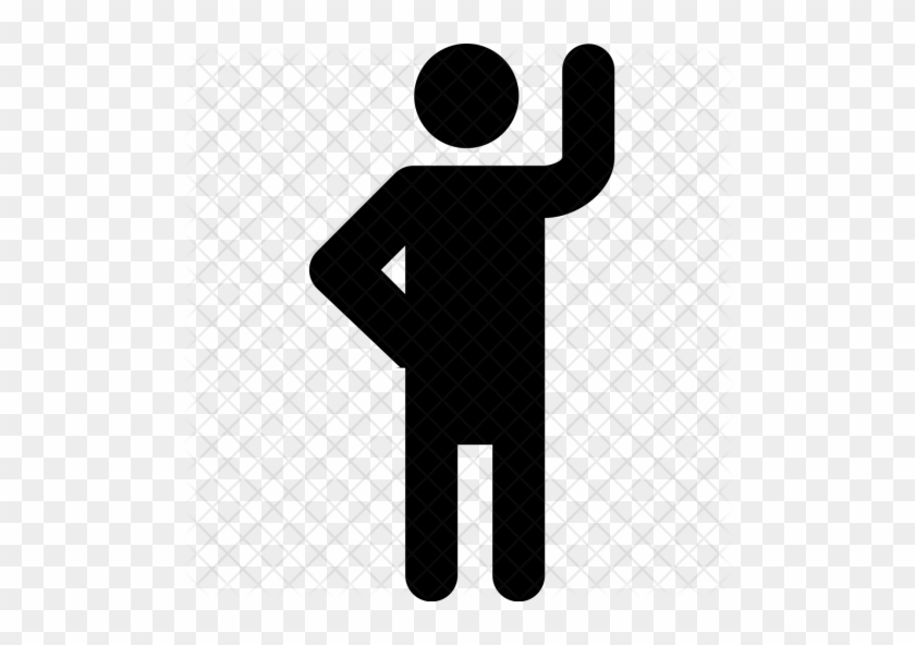 Hi, Right, Hand, Up, Stand, Wave, Activity Icon - Hand On Waist Icon #1128944