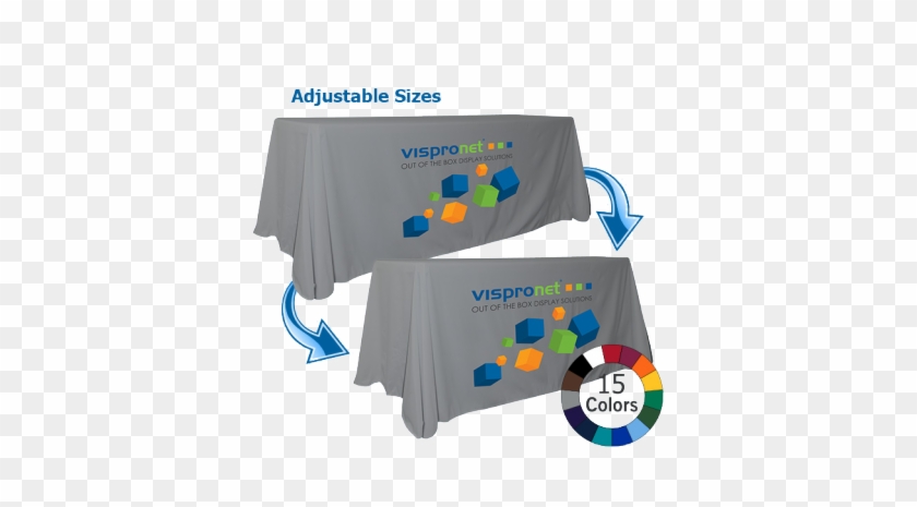 8ft Colored Convertible Table Throw With Logo Print - Colored Table Cover W/ Logo Print For Trade Shows & #1129363