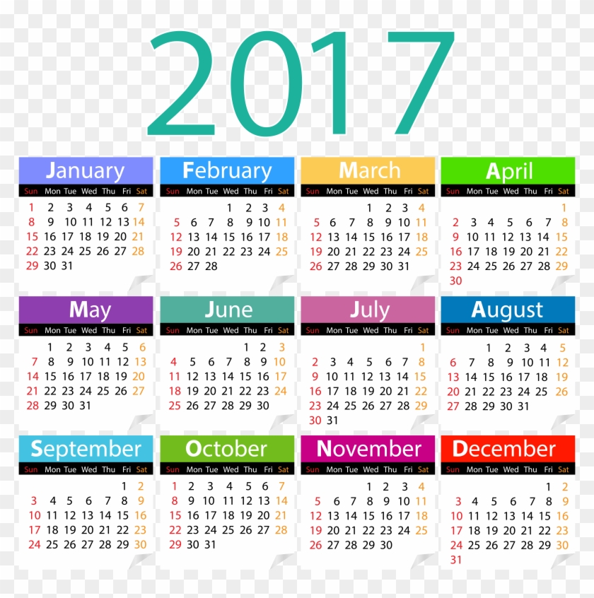 Pin Calendar Clipart - 2017 Calendar Png #1129422