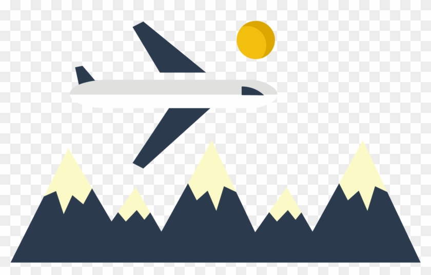 Airplane Flat Design Illustration - Flat Design #1129613