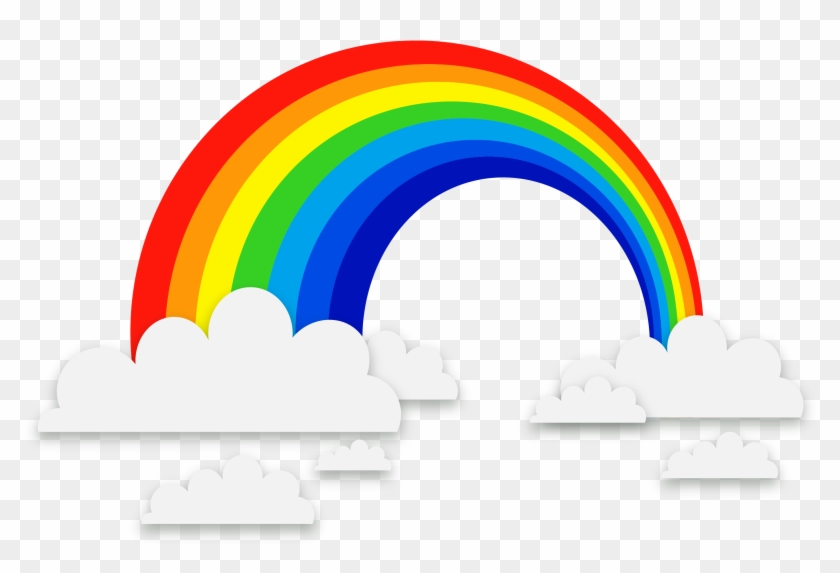 Rainbow Euclidean Vector - Clouds And Rainbow Clipart #1130102
