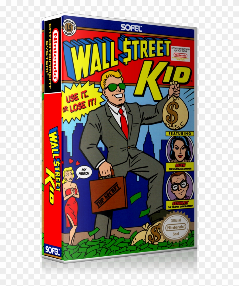 Nes Wall Street Kid Retail Game Cover To Fit A Ugc - Cartoon #1130563