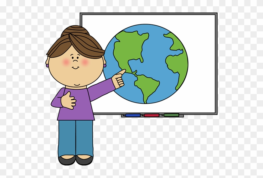 Teacher At Smartboard - Clip Art Of Teacher #1130847