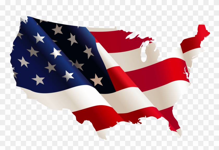 Cheerleading Fundraising Ideas - Usa Map With Flag #1130858