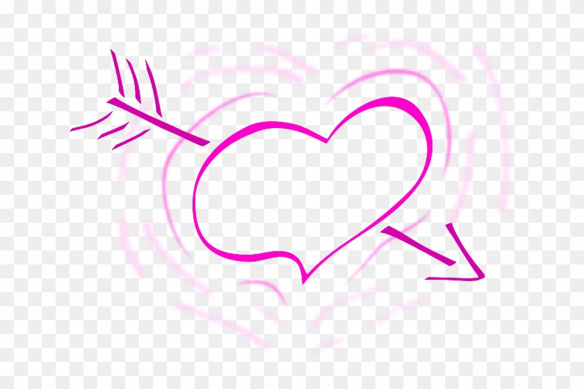 Heart Black And White Clip Art - Pink Heart With Arrow #1131226