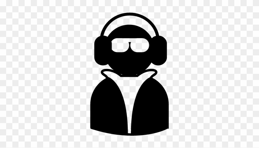 Cool Dude With Shades, Earphones And Jacket Vector - Cool Guy Icon #1131235