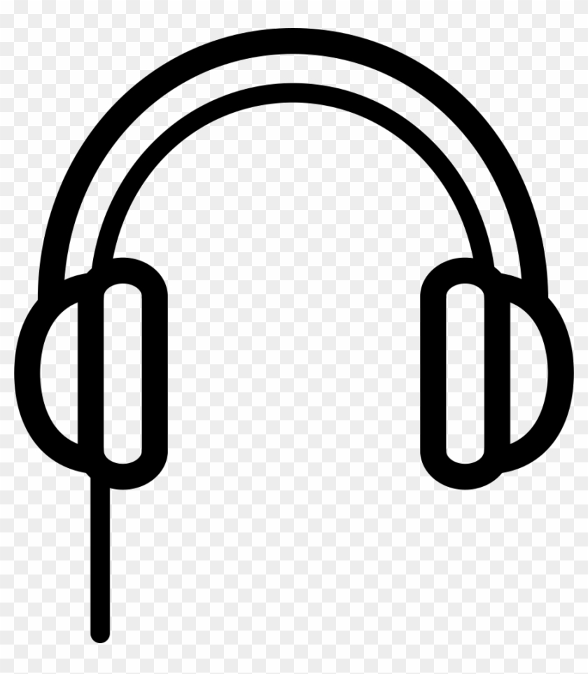 Headphones Outline With Cord Line Comments - Dibujo Cascos De Musica #1131236
