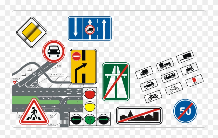 Vector Clipart Set - Дорожная Разметка #1131442