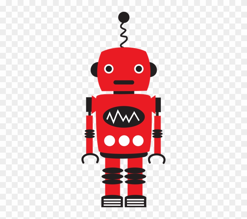 Robô - Minus Más - Cute Red Robot Clipart #1131536