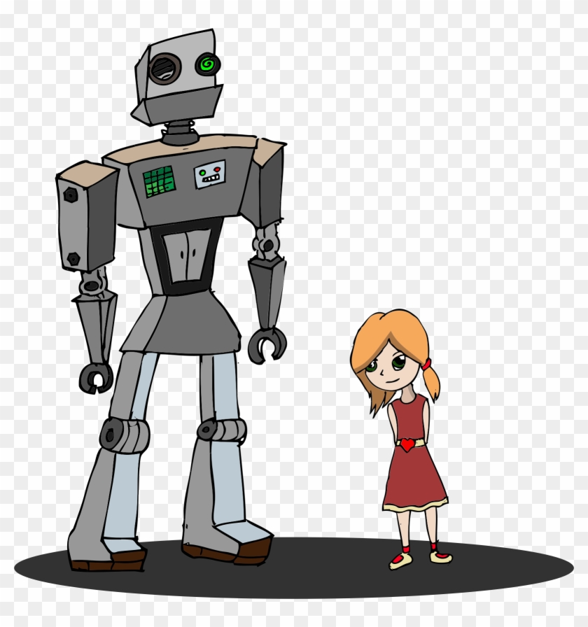 And Robot - Robot And Girl Cartoon #1131549