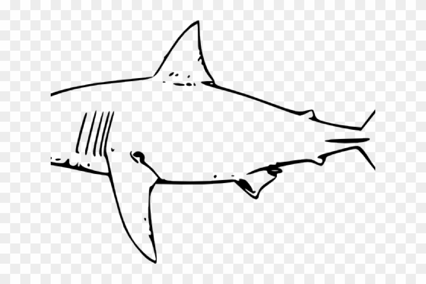 Bull Shark Clipart Cool - Black And White Shark #1131663