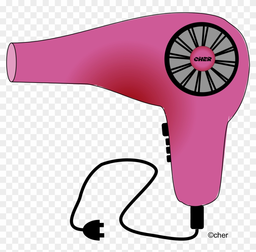 Pink Hair Clipart Hair Scissors - Pink Hair Dryer Clip Art #1131676