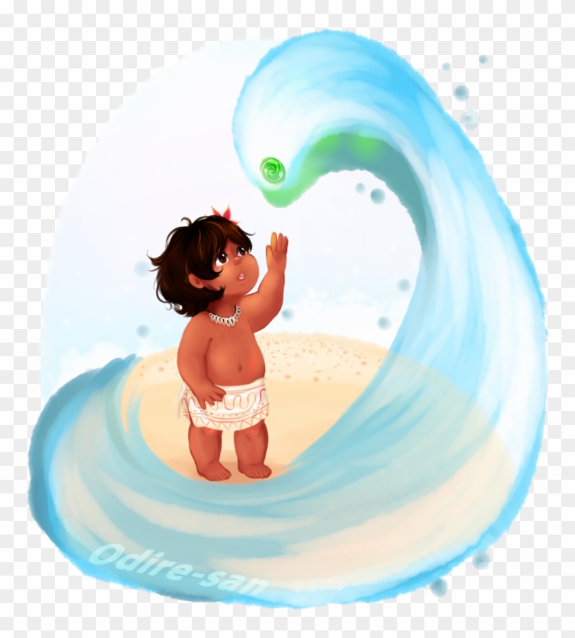 Choseen By The Ocean By Odire San Baby Moana And The Ocean Free Transparent Png Clipart Images Download