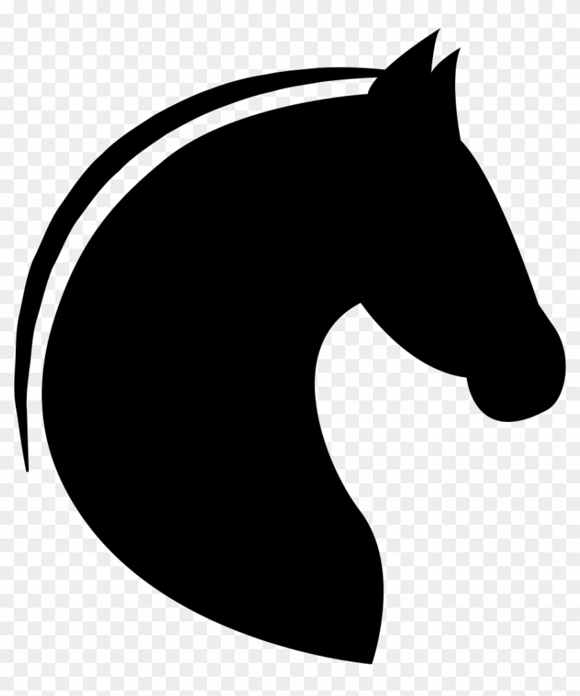 Horse Head With Horsehair Line And Semicircular Back - Cabeça De Mula Vetor #1131996