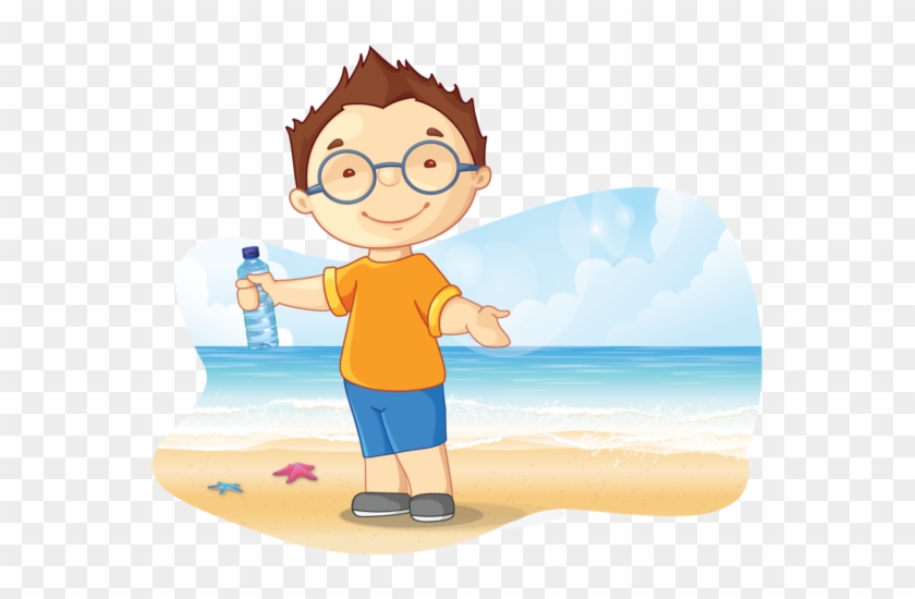 Menino Tomando Água Na Praia 6) Leve Seu Lanche De - Beach #1132046
