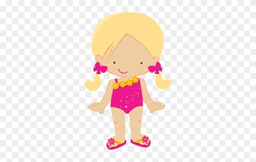 Praia E Piscina - Girl Swimsuit Clipart #1132053