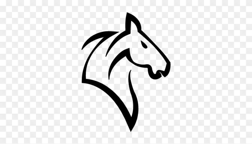 Head Of A Horse Outline Vector - White Unicorn Face Png #1132060