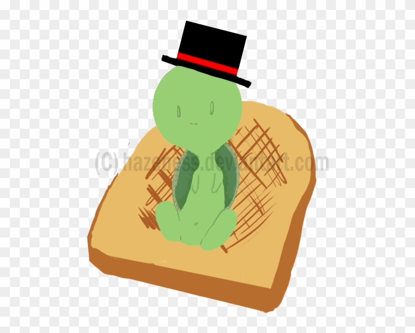 Turtle On Toast With A Top Hat By Hazeness - Illustration #1132118