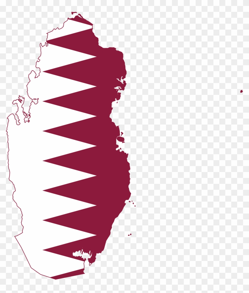 Qatar Map And Flag #1132198