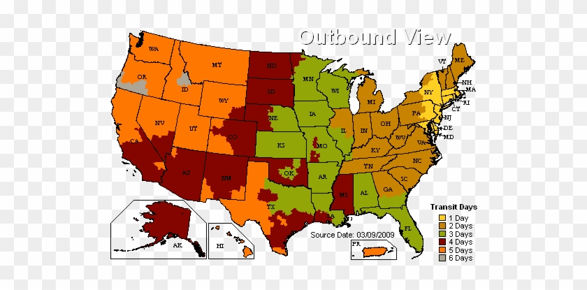 Map - Business Days For Shipping #1132206