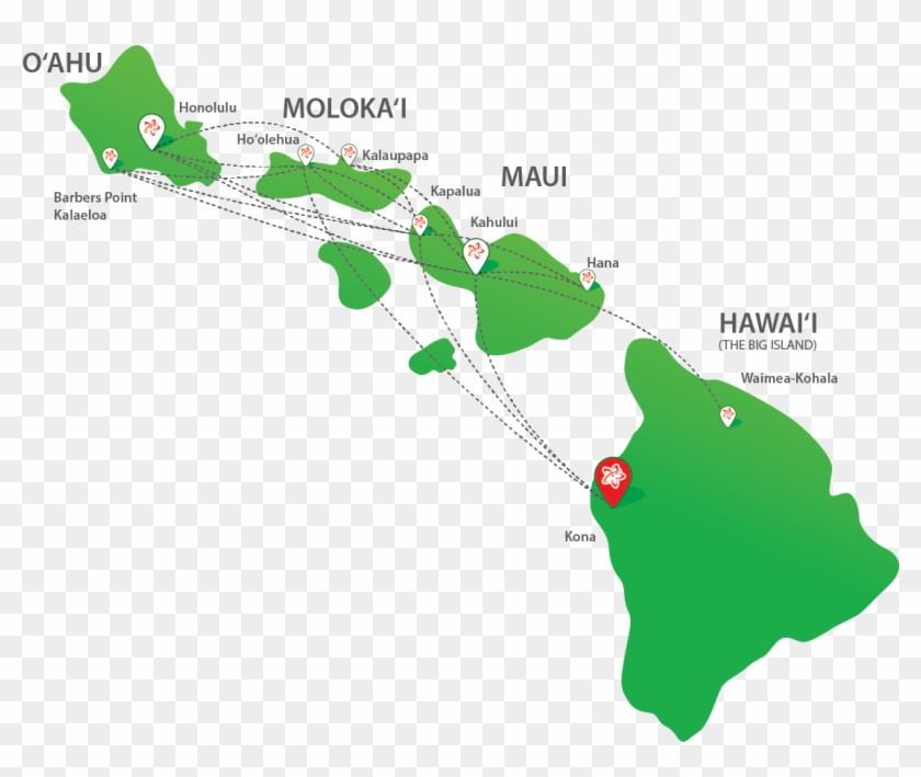 Mok Routemap - Inter Island Flights Hawaii #1132212