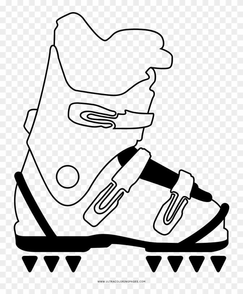 Boot Coloring Pages Boot Coloring Pages 29 Cowboy Clipart - Skiing #1132224