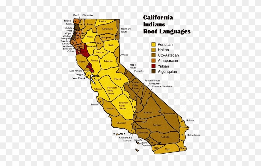Long-dormant California Indian Languages And Cultures - Miwok Map #1132313
