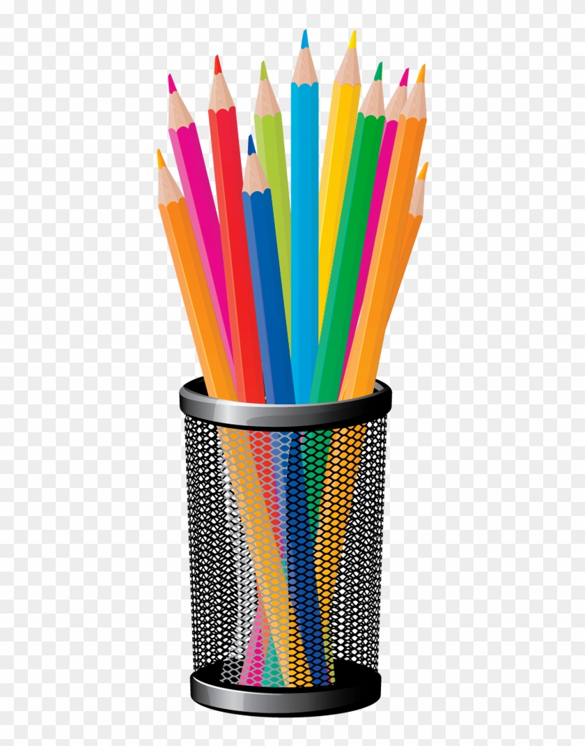 Pencil Cup Png Clipart Image - School Vector #1132531