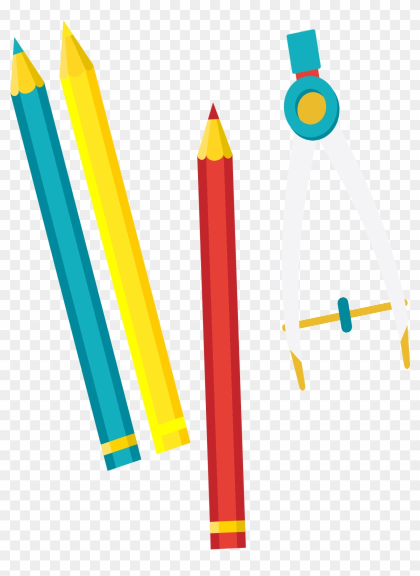 Colored Pencil Drawing Vector Color Lead Compass Material - Flat Design #1132548