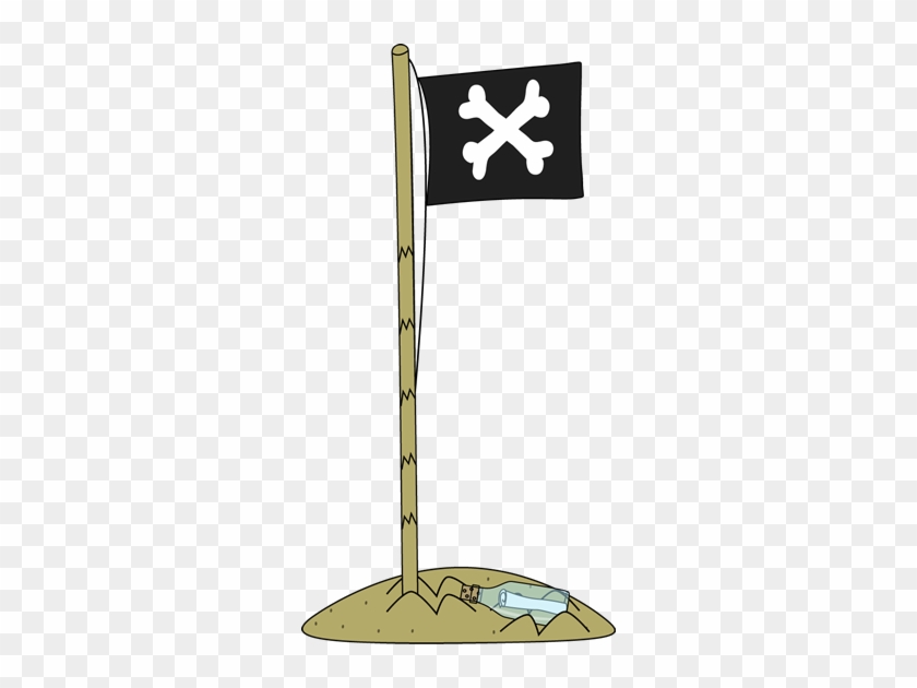 Pirate Flag In The Sand - Pirate Flag Clipart #1132732