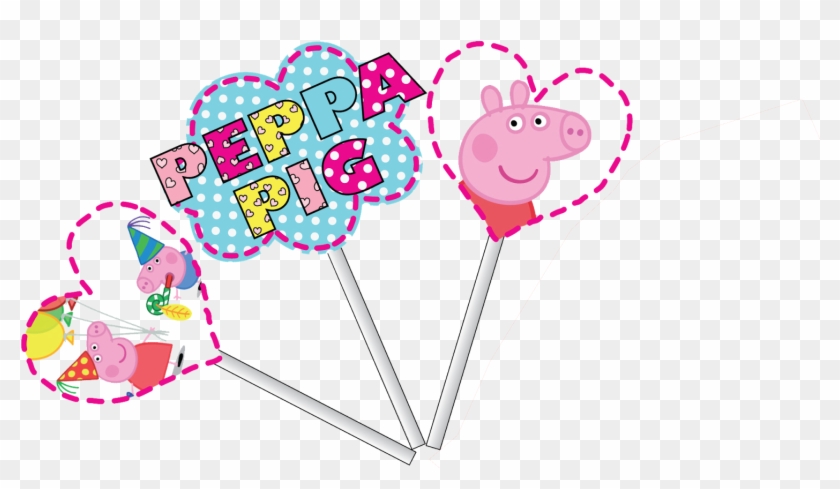 Pink M Party Heart Peppa Pig Font - Peppa Pig Party #1132773