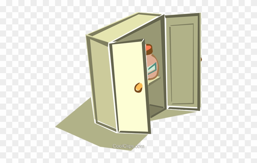 Closet Royalty Free Vector Clip Art Illustration - Open Cupboard Clipart #1132789