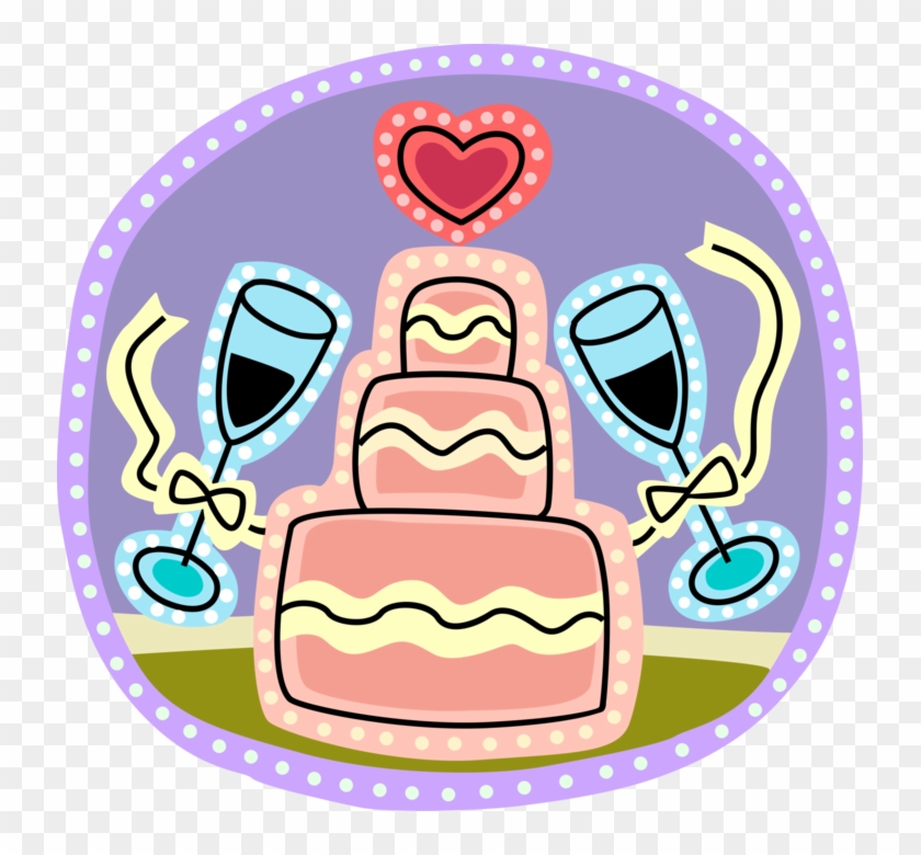 Vector Illustration Of Wedding Cake Traditional Cake - Wedding Cake Clip Art #1132896