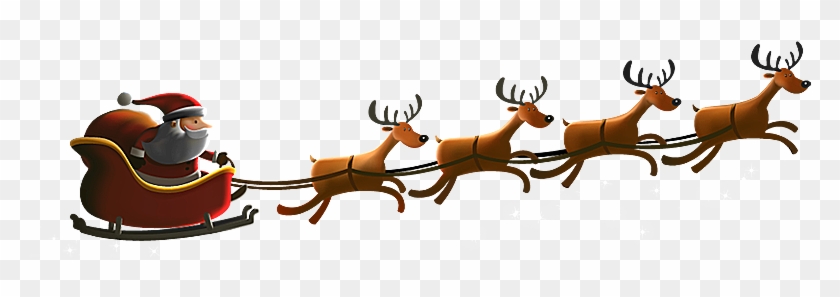 Pere Noel - Santa And Reindeer Png #1132973