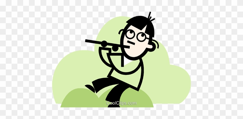 Man Playing The Flute Royalty Free Vector Clip Art - Person In Deep Thought #1133051