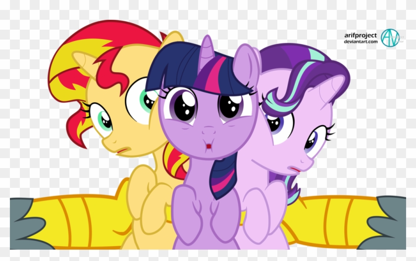 Sunset Shimmer, Twilight, And Starlight Glimmer By - My Little Pony Starlight Glimmer And Sunset Shimmer #1133066