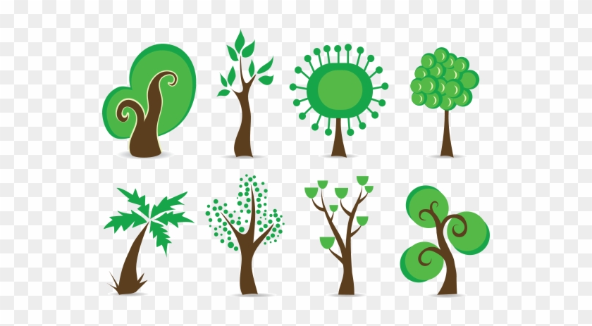 Cute Tree Illustrations Free Vectors Png Graphic Cave - Modern Green Tree 42 Beach Towel #1133142