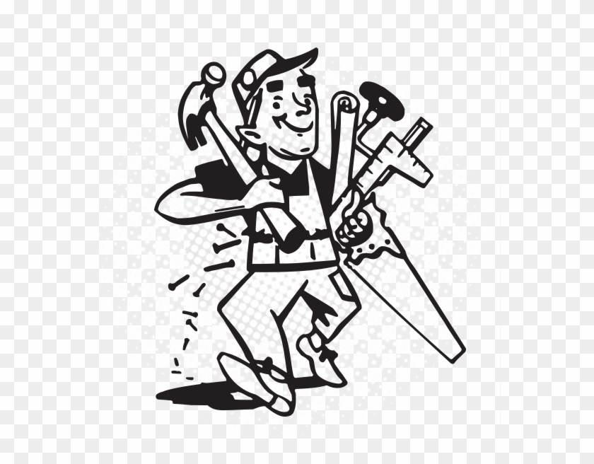 Scroll Down - Handyman Clipart Black And White #1133277