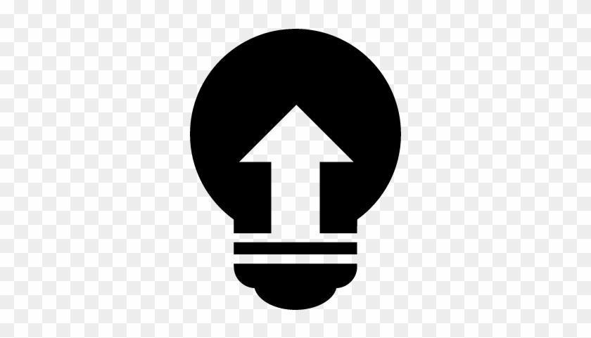 Light Bulb With Up Arrow Vector - Lightbulb Arrow Icon #1133300