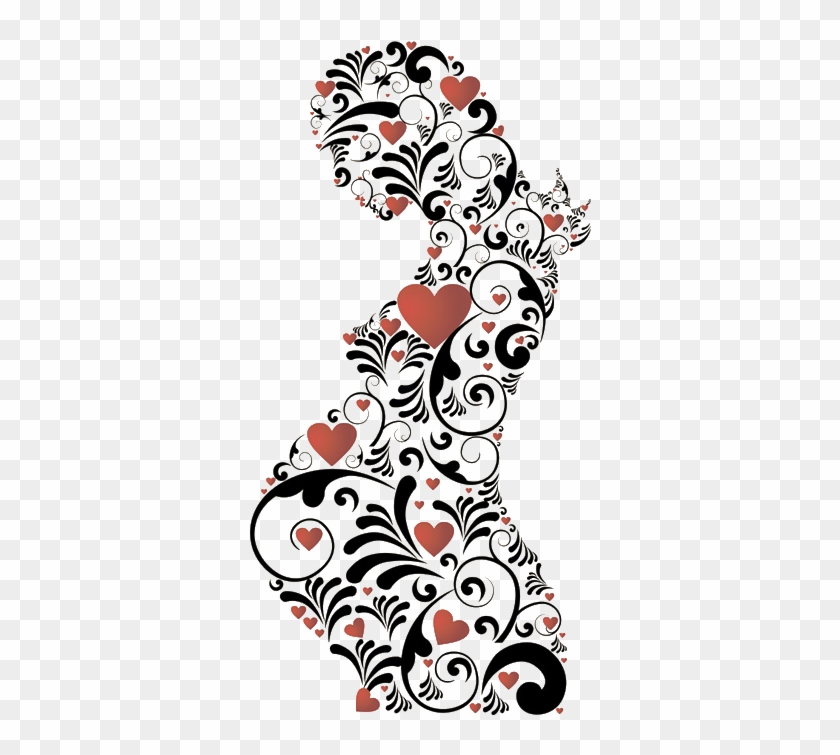 International Womens Day Stock Photography Clip Art - Stickalz Llc Pregnant Woman Flowers Heart Wall Art #1133342