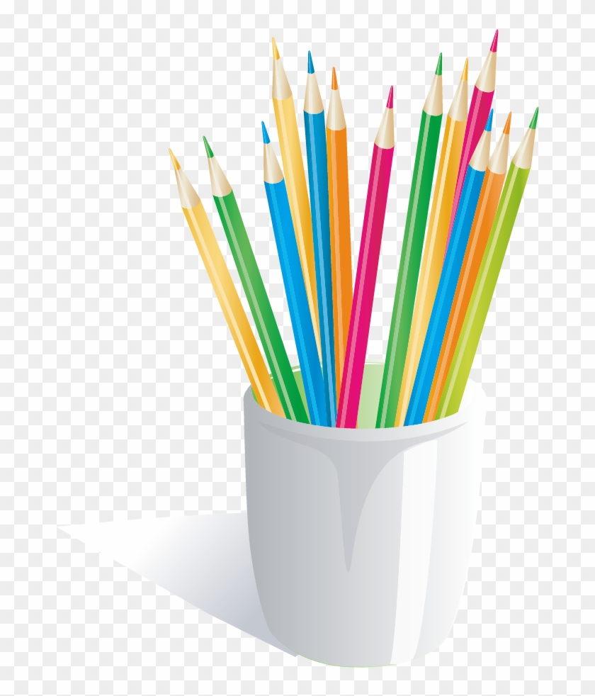 Lápiz De Color Y El Icono De Lápiz - Color Pencil Vector Png #1133433