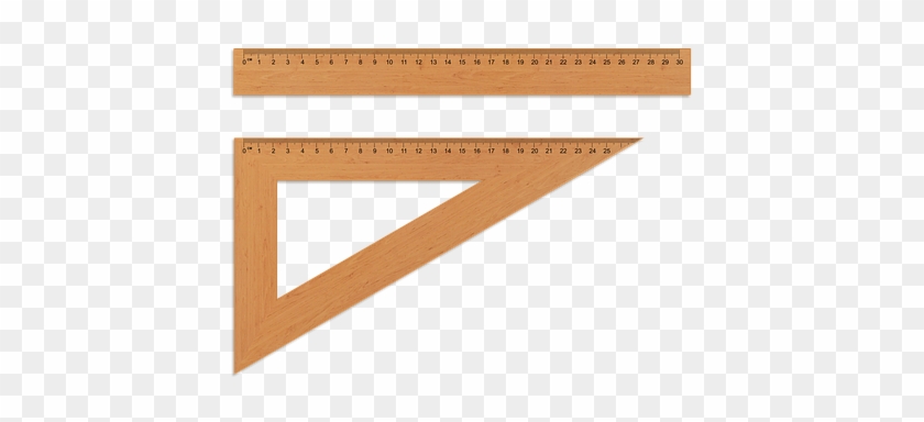 The Ruler Wooden Ruler Setsquare Centimete - Wood Triangle Ruler Png #1133477