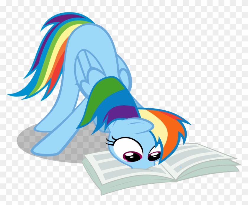 Rainbow Dash Reading The Foul Free Press Vector By - Rainbow Dash Reading #1133645