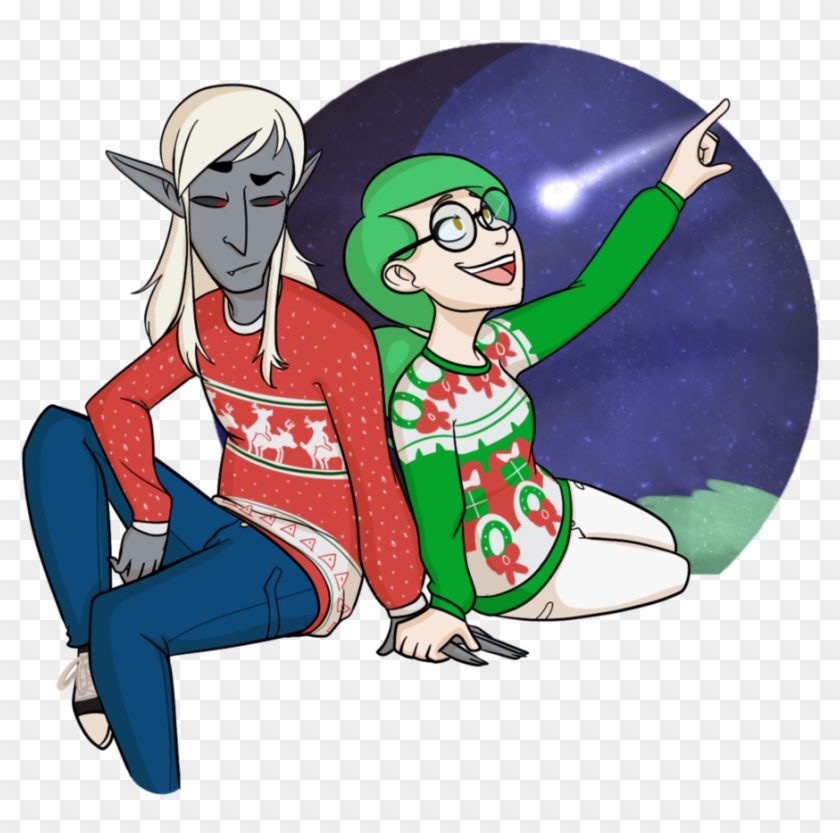 Obligatory Ugly Christmas Sweater Otp Picture By Qnerdi - Cartoon #1133734