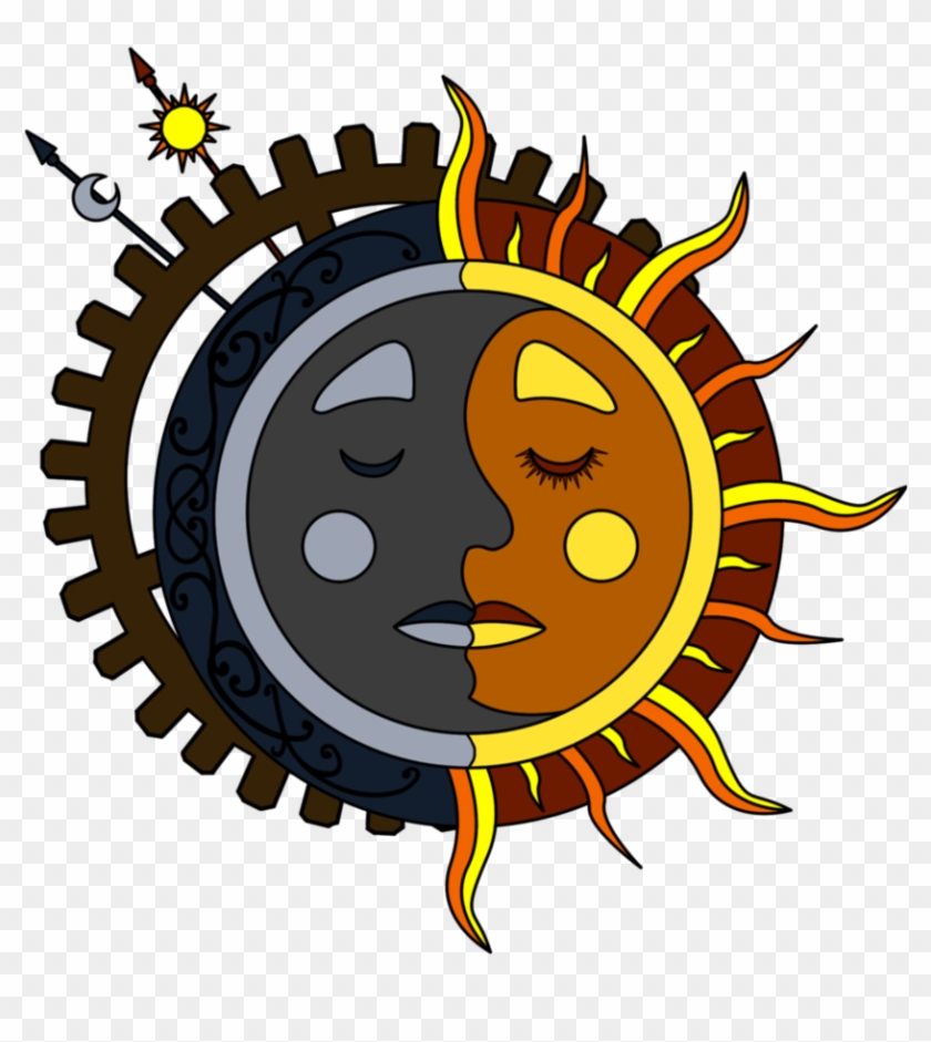 Moon Sun Steampunk Tattoo Color 3 By Dimensionten - Allen Tate Realtors Logo #1134126