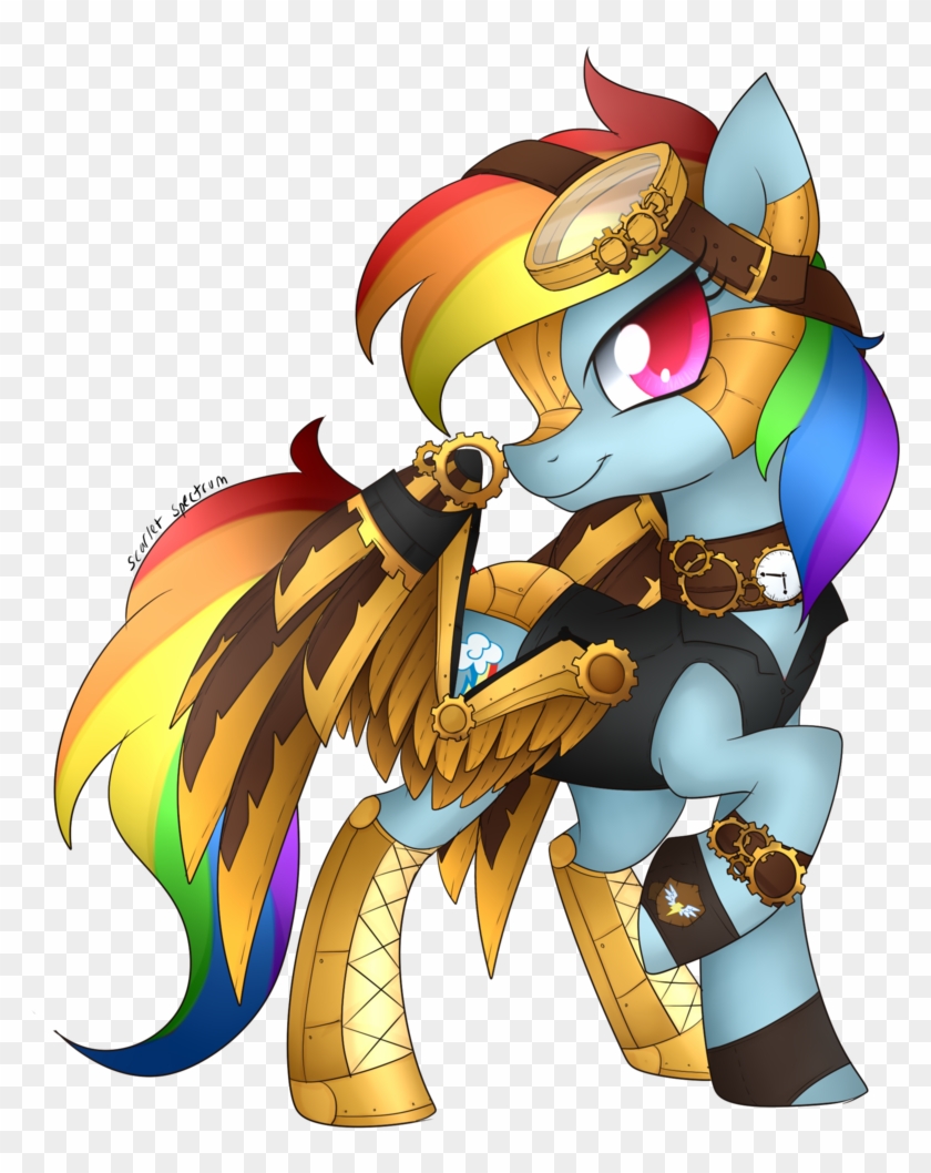 Steampunk Rainbow Dash By Scarlet-spectrum - Rainbow Dash Mechanical Wings #1134160