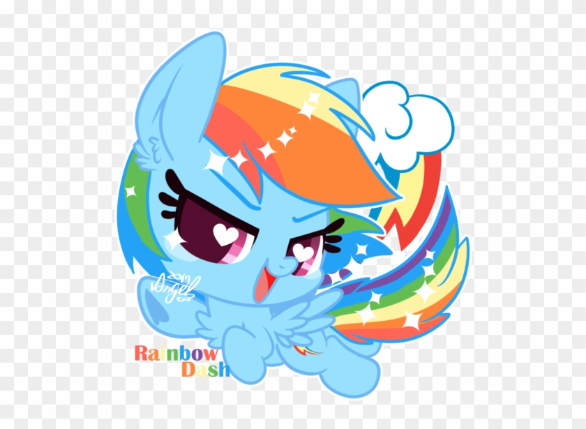 Snow Angel, Chibi, Cute, Dashabetes, Female, Flying, - Rainbow Dash #1134161