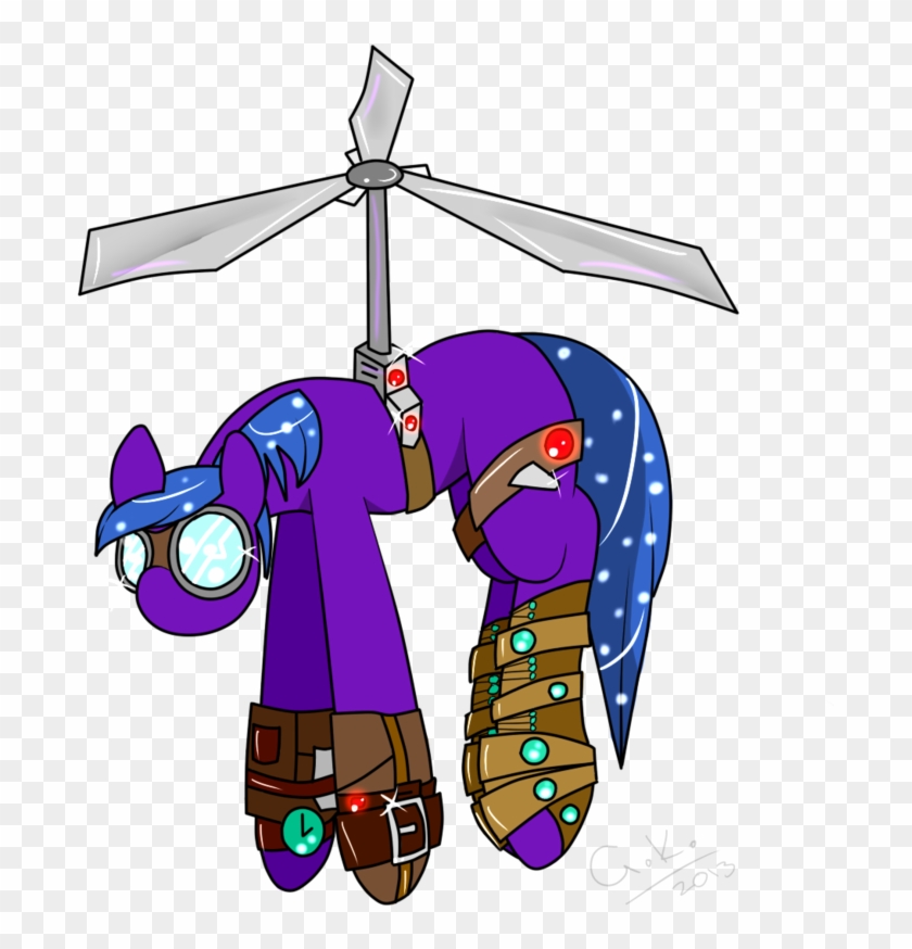 Steampunk Helicopter Pony - Cartoon #1134203